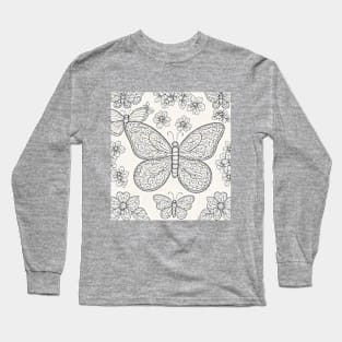 Butterfly Stitch Design Long Sleeve T-Shirt